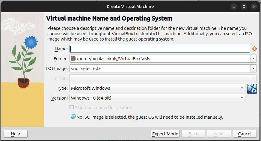 New VM Screen