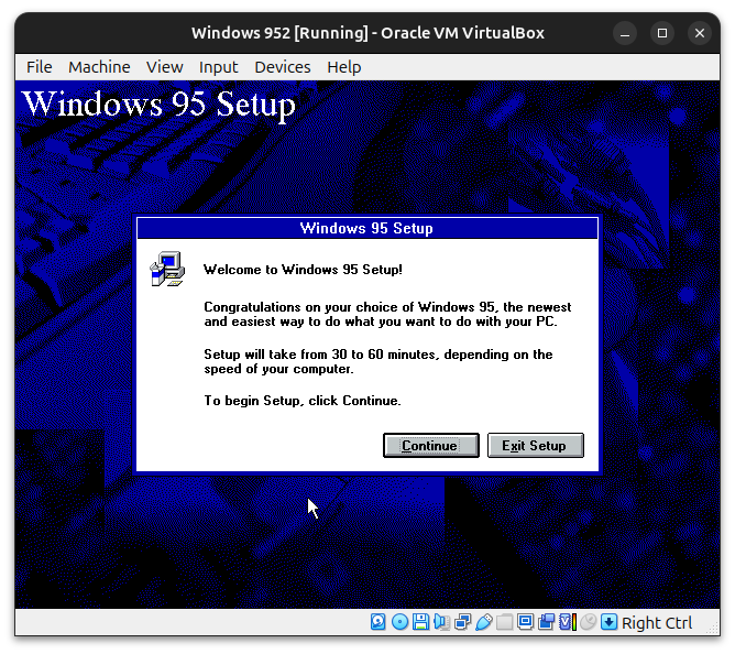Setup Screen